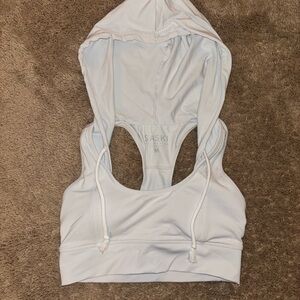 Saski Women's White Hooded Crop Top